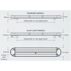 Rampa luminoasa girofar LED 610 mm lungime - cu 4 module a cate 6 LED-uri